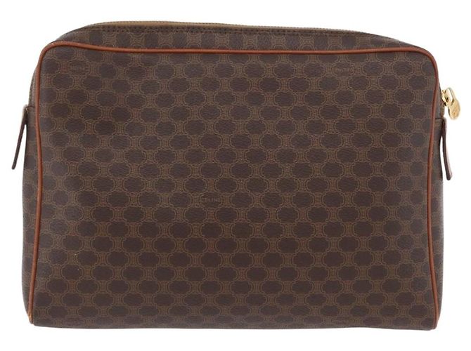 Céline Pochette in tela Macadam CELINE in pelle PVC marrone oro Auth fm5156 D'oro - vista 2