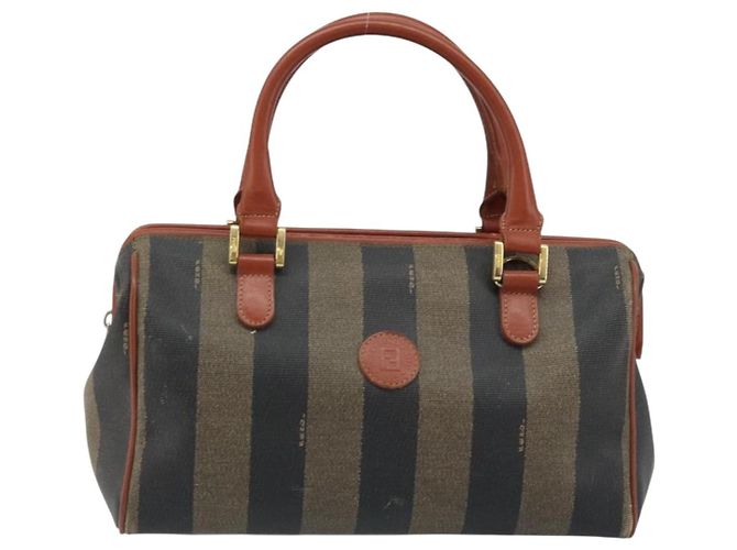 Pequin Borsa a mano in tela Pecan FENDI nera e marrone Auth ep13483 Nero - vista 13