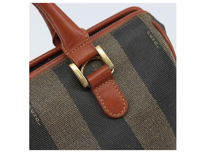 Pequin Borsa a mano in tela Pecan FENDI nera e marrone Auth ep13483 Nero - vista 17