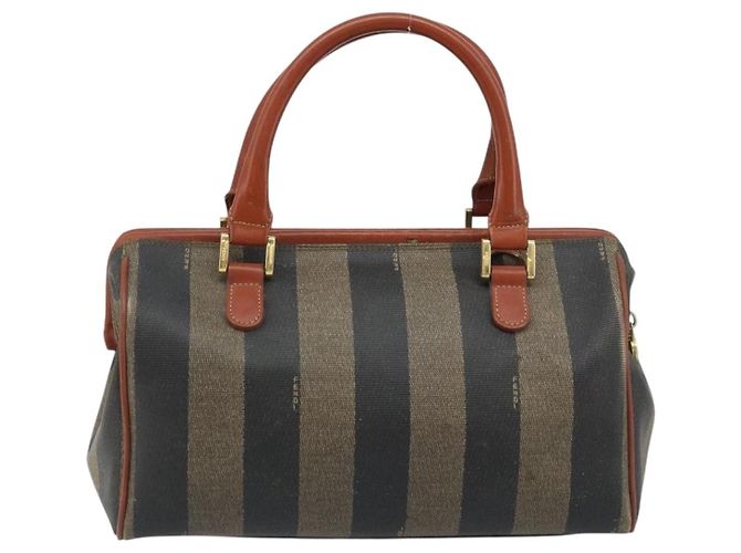 Pequin Borsa a mano in tela Pecan FENDI nera e marrone Auth ep13483 Nero - vista 2