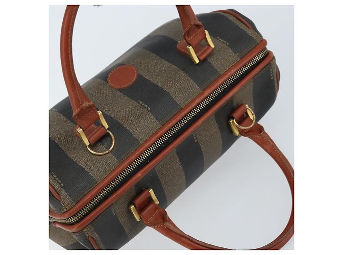 Pequin Borsa a mano in tela Pecan FENDI nera e marrone Auth ep13483 Nero - vista 6