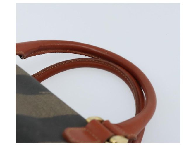 Pequin Borsa a mano in tela Pecan FENDI nera e marrone Auth ep13483 Nero - vista 8