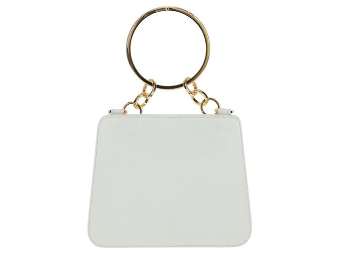 Borsa a mano Salvatore Ferragamo in pelle bianca e oro Auth 171023A Bianco D'oro - vista 13