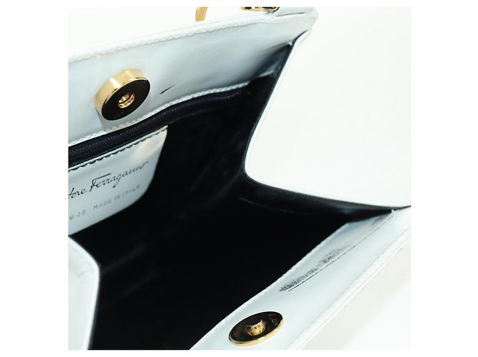 Borsa a mano Salvatore Ferragamo in pelle bianca e oro Auth 171023A Bianco D'oro - vista 20