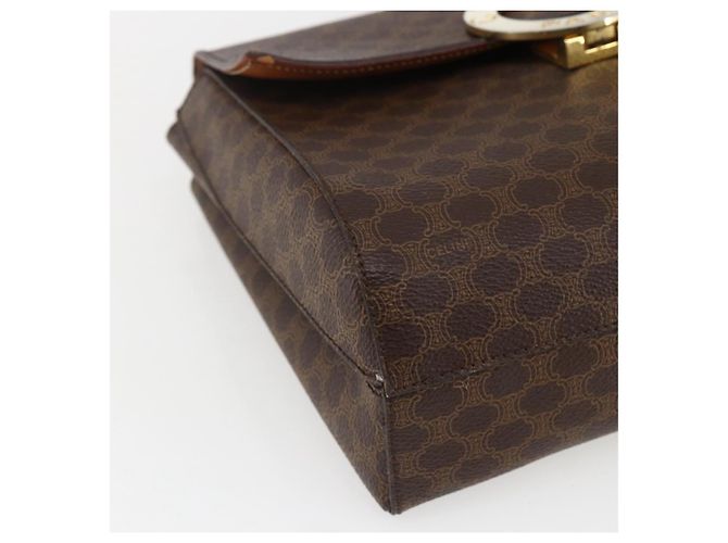 Céline Borsa a spalla circolare in tela Macadam CELINE in pelle PVC marrone e oro Auth fm5157 D'oro - vista 16