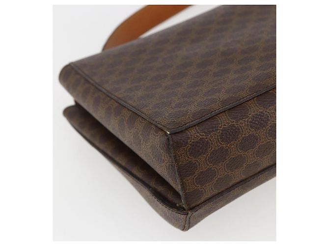 Céline Borsa a spalla circolare in tela Macadam CELINE in pelle PVC marrone e oro Auth fm5157 D'oro - vista 18