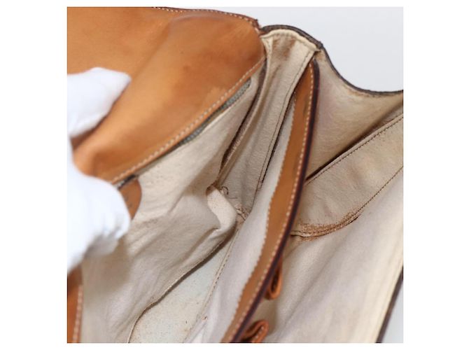 Céline Borsa a spalla circolare in tela Macadam CELINE in pelle PVC marrone e oro Auth fm5157 D'oro - vista 21