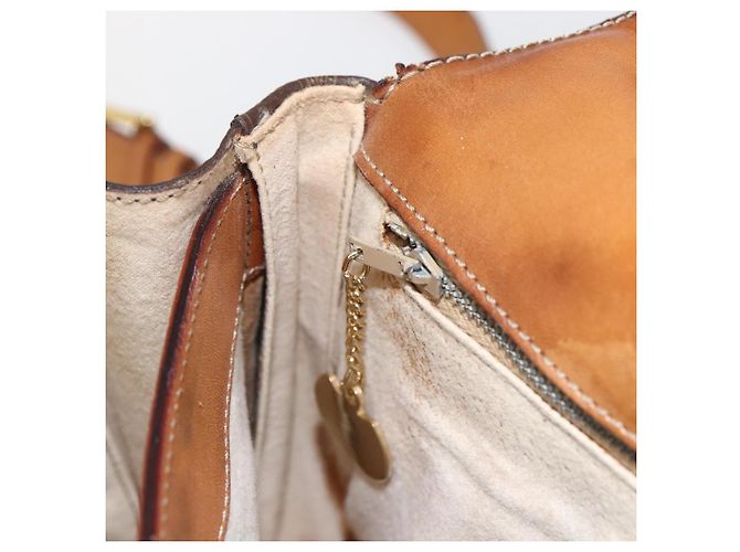Céline Borsa a spalla circolare in tela Macadam CELINE in pelle PVC marrone e oro Auth fm5157 D'oro - vista 23