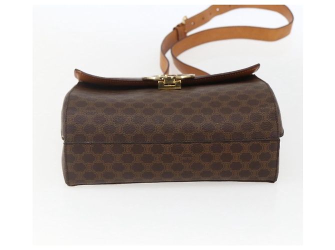 Céline Borsa a spalla circolare in tela Macadam CELINE in pelle PVC marrone e oro Auth fm5157 D'oro - vista 5