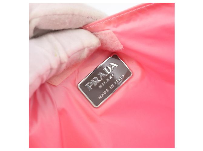 PRADA Borsa sportiva in nylon rosa argento Auth 172263 - vista 10