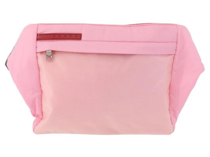 PRADA Borsa sportiva in nylon rosa argento Auth 172263 - vista 13