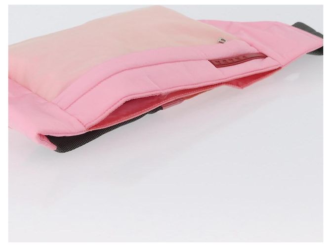 PRADA Borsa sportiva in nylon rosa argento Auth 172263 - vista 6