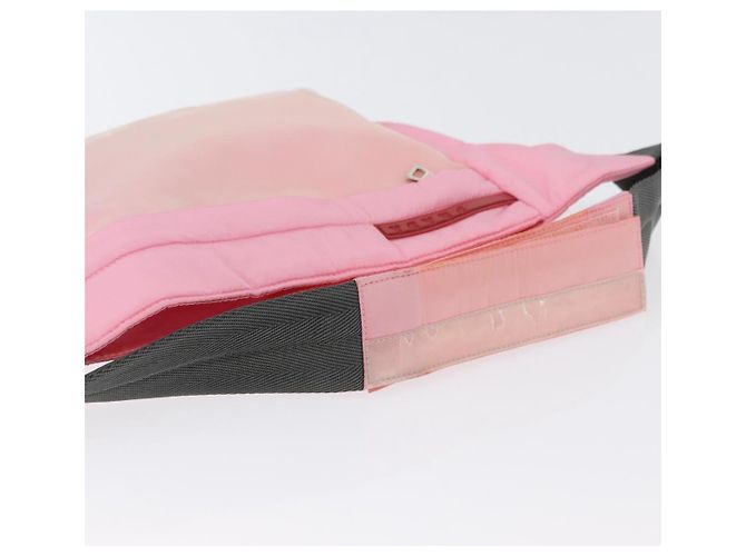 PRADA Borsa sportiva in nylon rosa argento Auth 172263 - vista 7