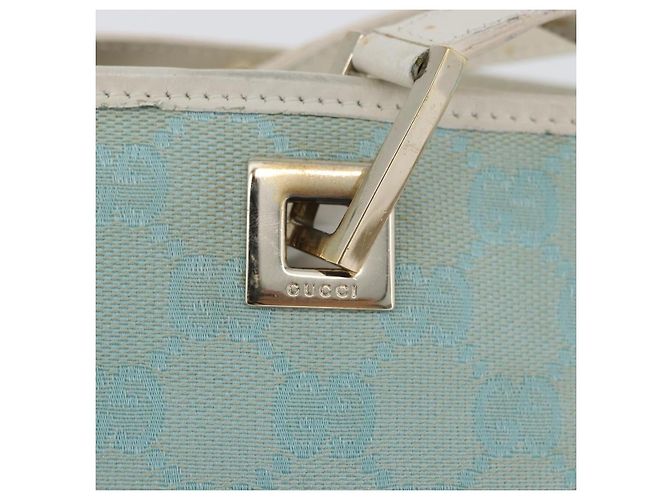 GUCCI GG Canvas Tote Bag Gold Hellblau 002 1099 Auth 172258 - Ansicht 10