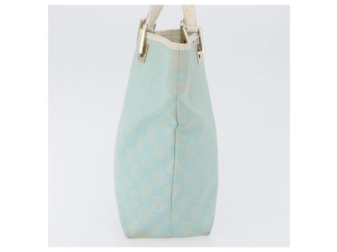 GUCCI GG Canvas Tote Bag Gold Hellblau 002 1099 Auth 172258 - Ansicht 3