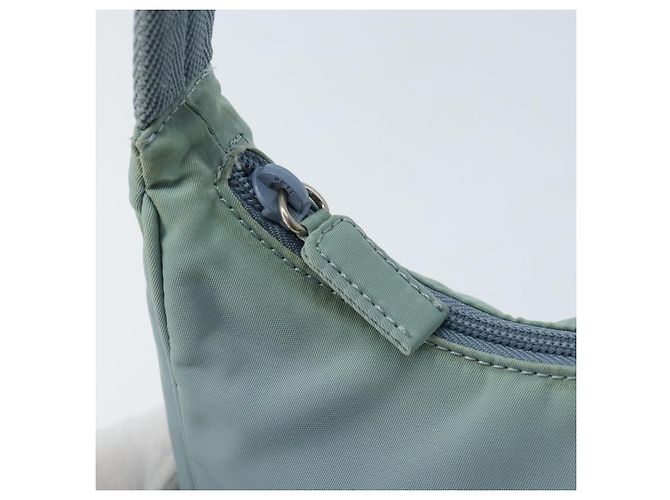 PRADA Handtasche aus Nylon hellblau Silber authentisch 173191A - Ansicht 10