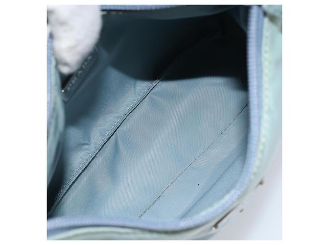 PRADA Handtasche aus Nylon hellblau Silber authentisch 173191A - Ansicht 11