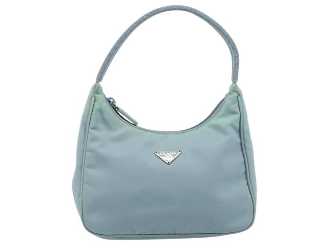 PRADA Handtasche aus Nylon hellblau Silber authentisch 173191A - Ansicht 13