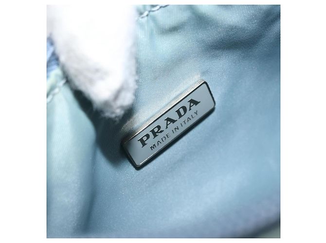 PRADA Handtasche aus Nylon hellblau Silber authentisch 173191A - Ansicht 18
