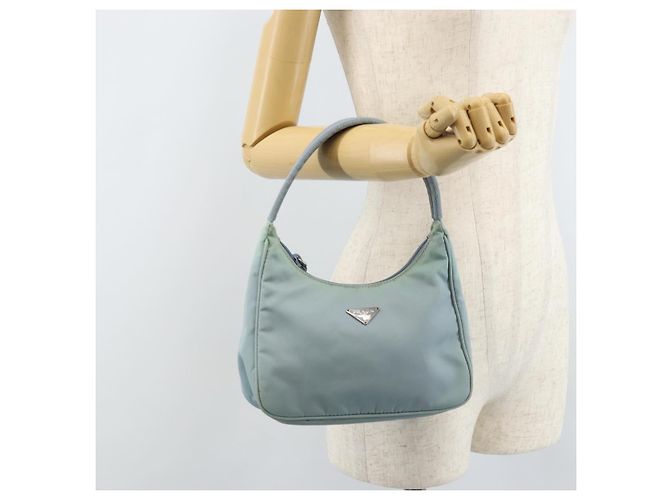 PRADA Handtasche aus Nylon hellblau Silber authentisch 173191A - Ansicht 21