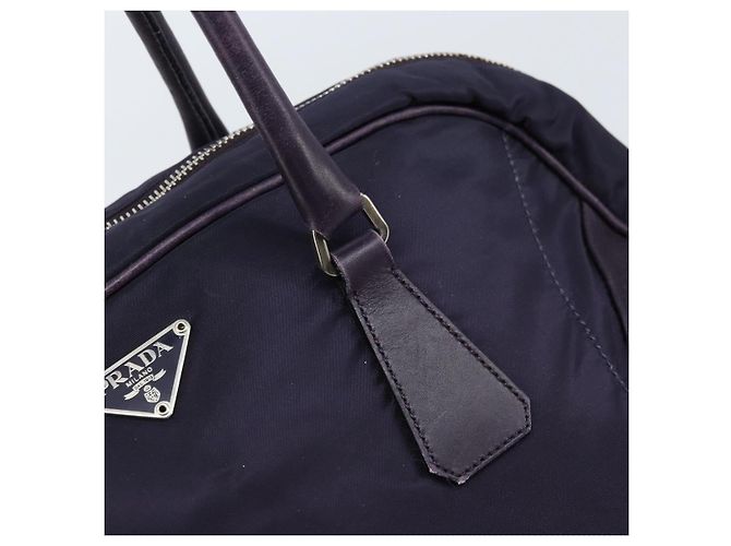 Borsa Boston PRADA in nylon viola argento autentica ep13475 Porpora - vista 10