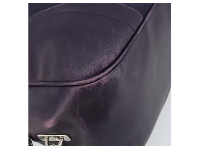 Borsa Boston PRADA in nylon viola argento autentica ep13475 Porpora - vista 15