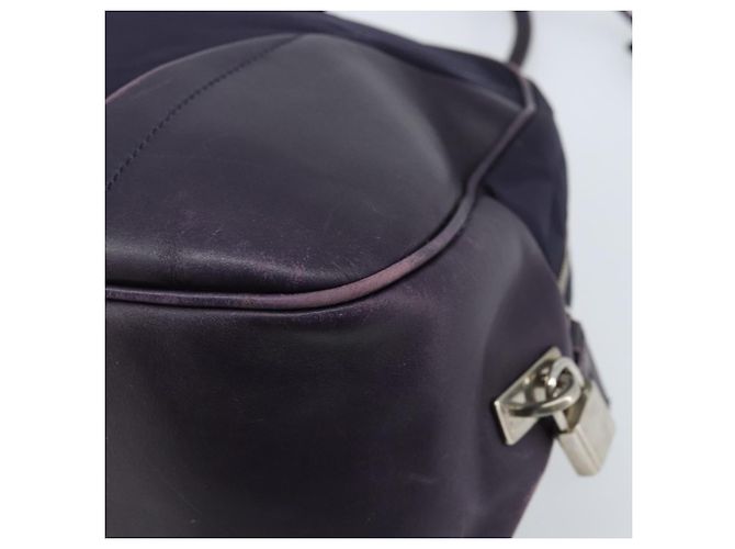 Borsa Boston PRADA in nylon viola argento autentica ep13475 Porpora - vista 16