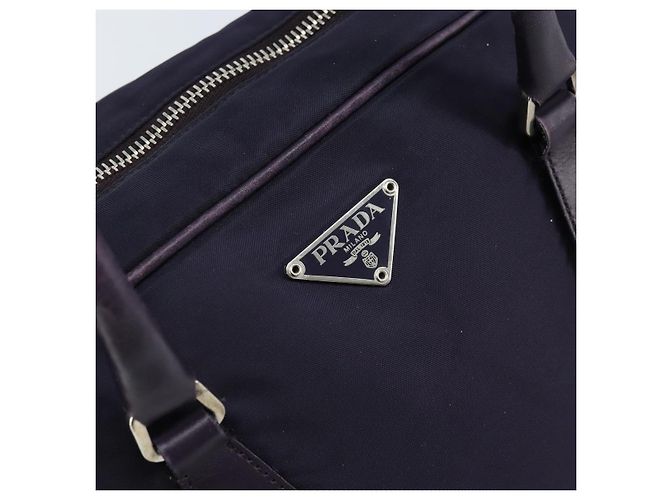 Borsa Boston PRADA in nylon viola argento autentica ep13475 Porpora - vista 17