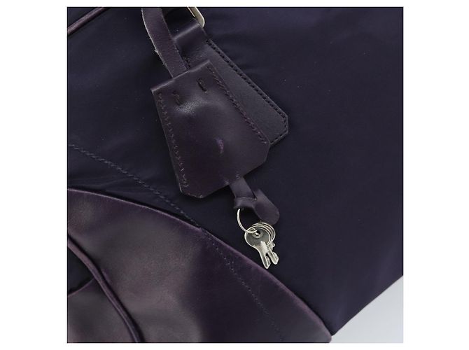 Borsa Boston PRADA in nylon viola argento autentica ep13475 Porpora - vista 18