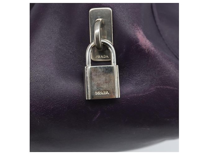 Borsa Boston PRADA in nylon viola argento autentica ep13475 Porpora - vista 20