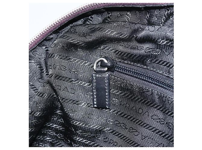 Borsa Boston PRADA in nylon viola argento autentica ep13475 Porpora - vista 24