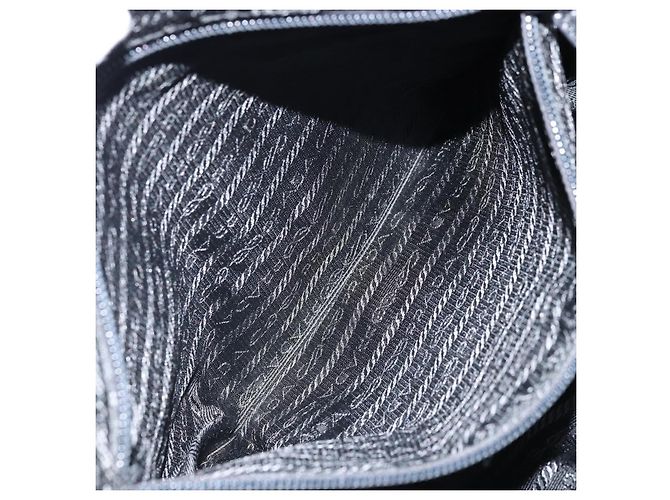 Borsa Boston PRADA in nylon viola argento autentica ep13475 Porpora - vista 25