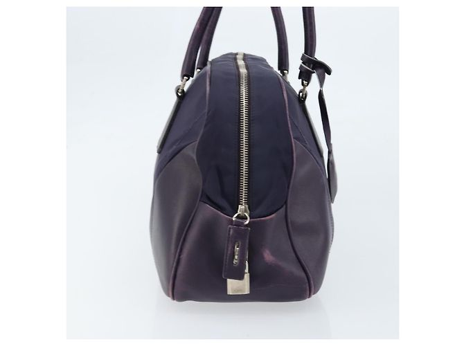Borsa Boston PRADA in nylon viola argento autentica ep13475 Porpora - vista 4