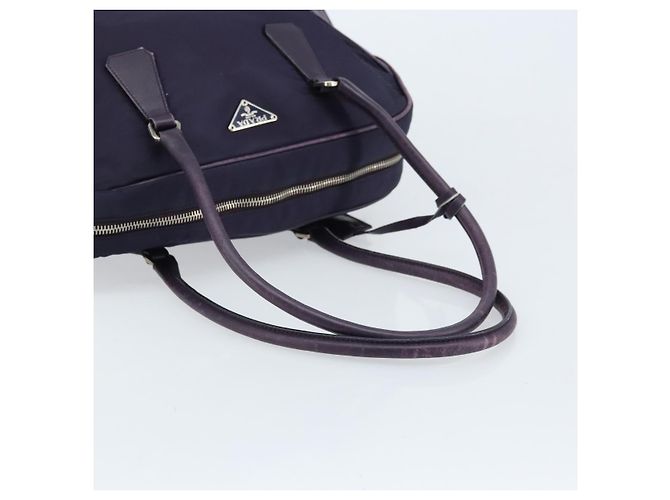 Borsa Boston PRADA in nylon viola argento autentica ep13475 Porpora - vista 7