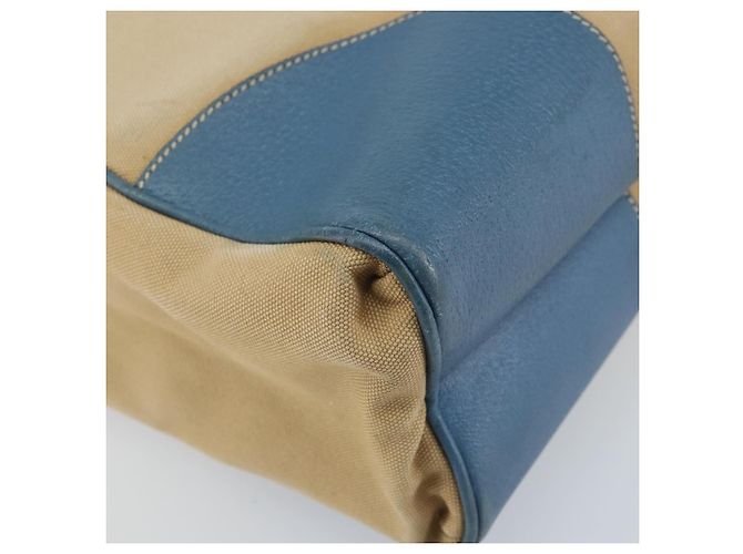 PRADA Tote Bag aus Canvas Beige Silber Authentisch 171123 Blau - Ansicht 14