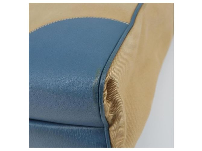 PRADA Tote Bag aus Canvas Beige Silber Authentisch 171123 Blau - Ansicht 15