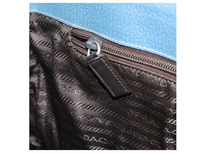 PRADA Tote Bag aus Canvas Beige Silber Authentisch 171123 Blau - Ansicht 20