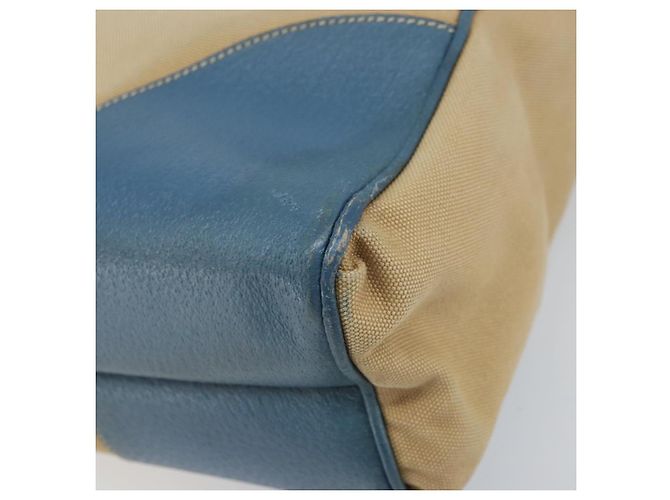 PRADA Tote Bag aus Canvas Beige Silber Authentisch 171123 Blau - Ansicht 9