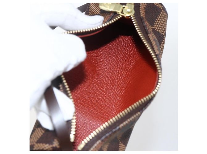 LOUIS VUITTON Pouch Papillon Damier Ebene Auth LNZ267 - vista 12