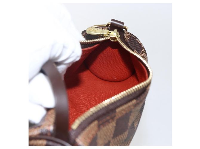 LOUIS VUITTON Pouch Papillon Damier Ebene Auth LNZ267 - vista 18