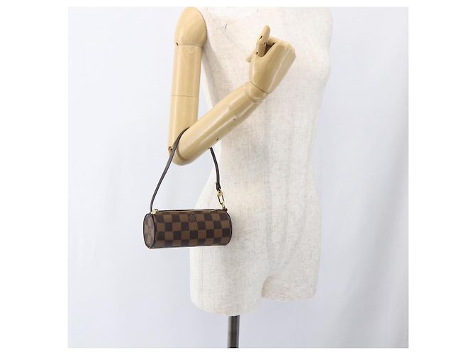 LOUIS VUITTON Pouch Papillon Damier Ebene Auth LNZ267 - vista 20