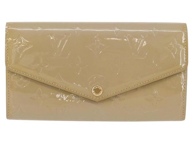 LOUIS VUITTON Vernis Cartera Sarah Long Wallet Beige M90407 LV Auth ki6451V - vista 13