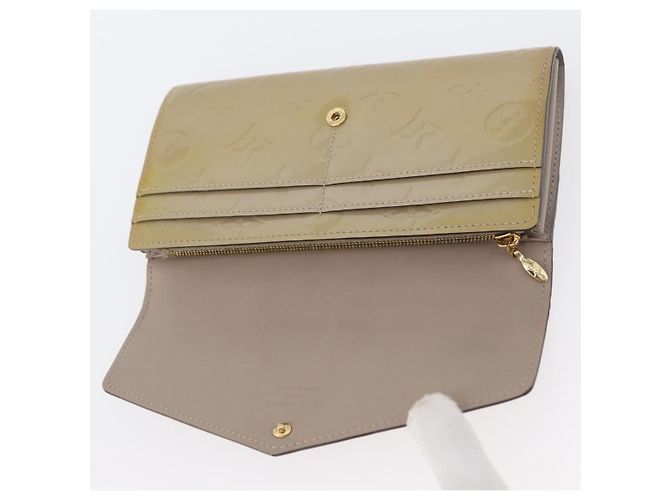LOUIS VUITTON Vernis Cartera Sarah Long Wallet Beige M90407 LV Auth ki6451V - vista 8