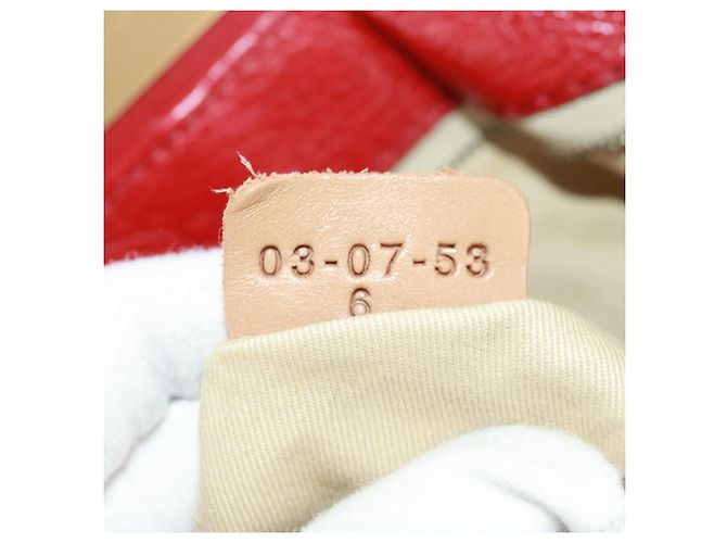 Chloé Borsa a mano Chloe Paddington in pelle rossa e oro Auth am10806V Rosso D'oro - vista 11