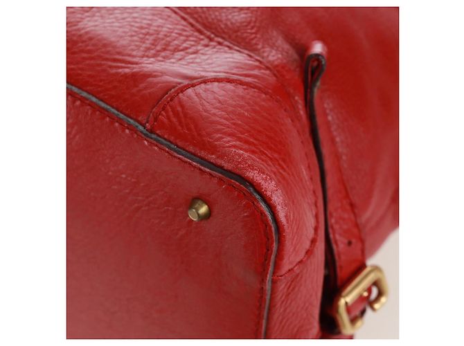 Chloé Borsa a mano Chloe Paddington in pelle rossa e oro Auth am10806V Rosso D'oro - vista 15