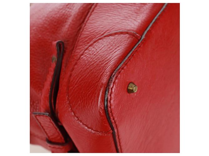 Chloé Borsa a mano Chloe Paddington in pelle rossa e oro Auth am10806V Rosso D'oro - vista 16