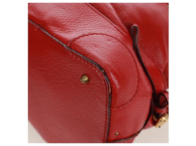 Chloé Borsa a mano Chloe Paddington in pelle rossa e oro Auth am10806V Rosso D'oro - vista 17
