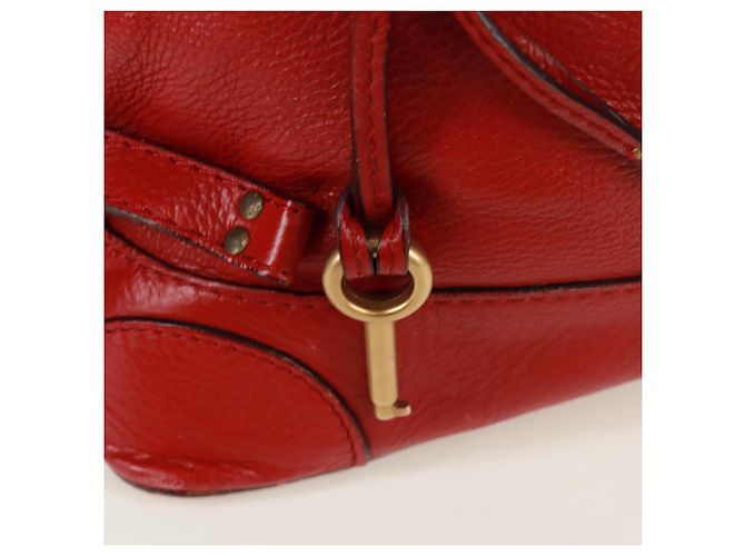 Chloé Borsa a mano Chloe Paddington in pelle rossa e oro Auth am10806V Rosso D'oro - vista 18