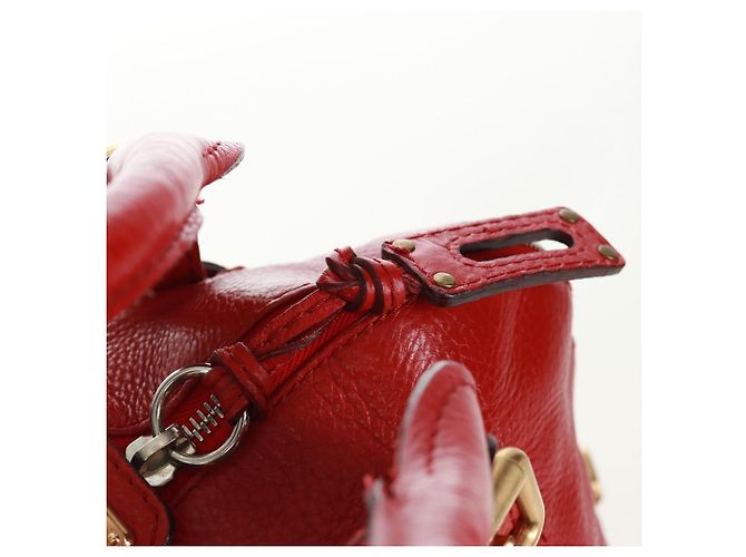 Chloé Borsa a mano Chloe Paddington in pelle rossa e oro Auth am10806V Rosso D'oro - vista 20