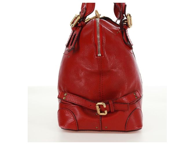 Chloé Borsa a mano Chloe Paddington in pelle rossa e oro Auth am10806V Rosso D'oro - vista 3